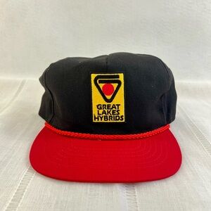 Vtg Great Lakes Hybrids Trucker Hat Swingster Made in USA Mesh Snapback Rope Cap
